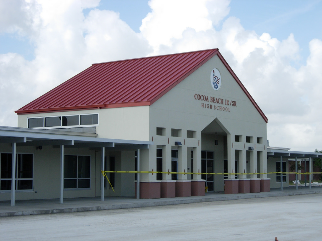 Cocoa Beach Junior-Senior High School building.